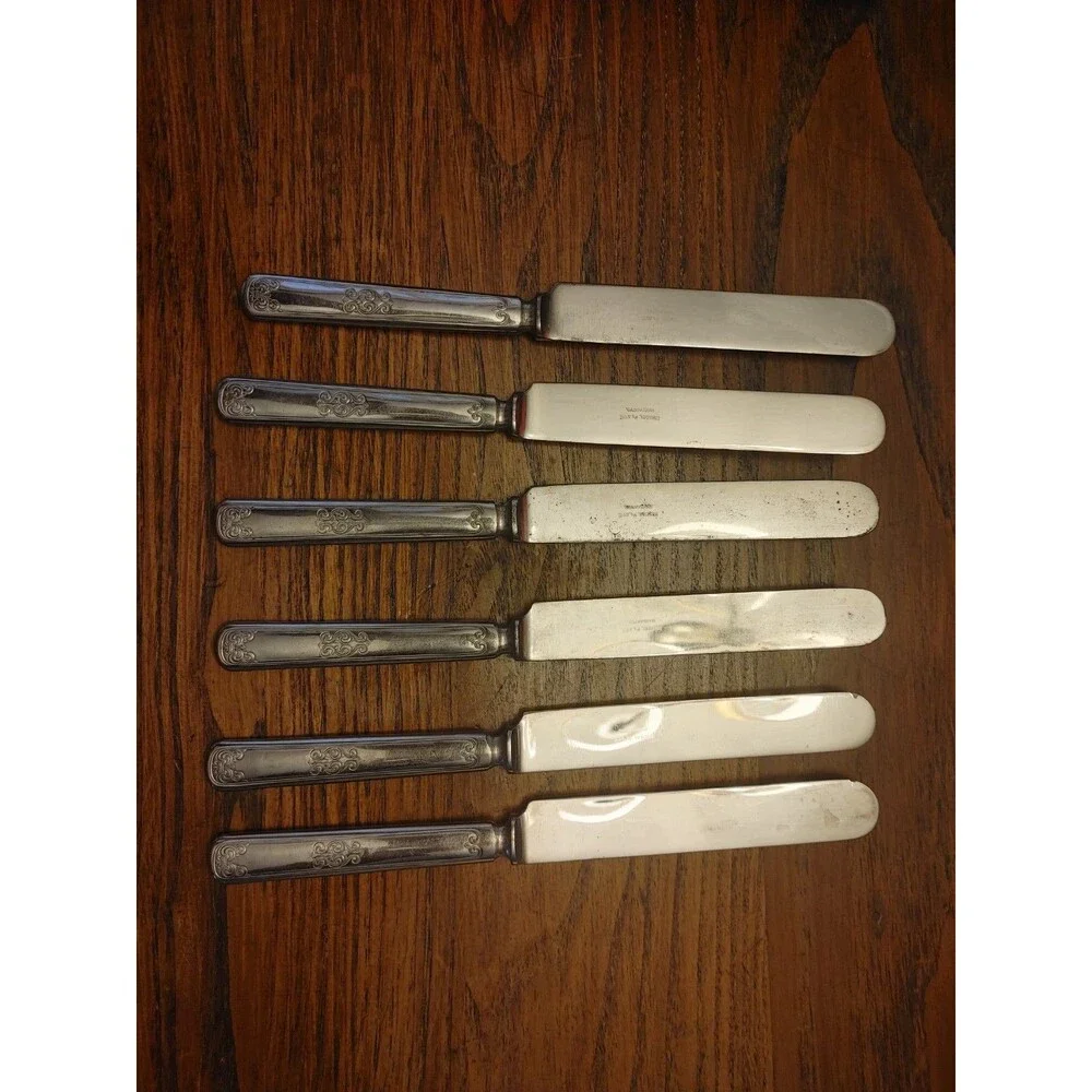 Warranted Nickel Plate bread and butter Knives set of 6